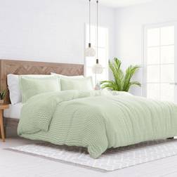 Becky Cameron Puffed Chevron Duvet Cover Green (274.3x243.8cm)