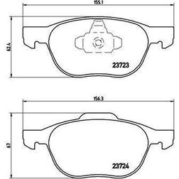 Brembo P 24 061 Bremsbelagsatz, Scheibenbremse 4-teilig