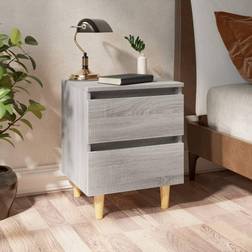 vidaXL Cabinets with Wood Legs Bedside Table