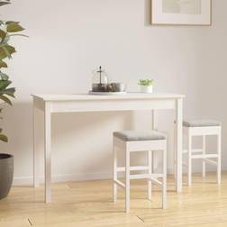 vidaXL White, 110 Solid Wood Pine Dining Table 110cm
