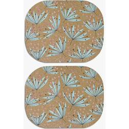 MissPrint Set 2 Wildflower Cork Place Mat Yellow