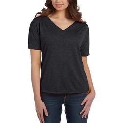 Bella+Canvas Women's 8815 Slouchy V-Neck Tee - Dark Grey Heather
