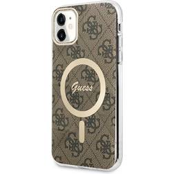 Guess iPhone 11 Cover 4G Pattern MagSafe Brun