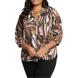 NYDJ Pintuck Blouse Plus Size - Half Moon Bay