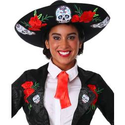 Day of the Dead Sombrero Black/Red/White