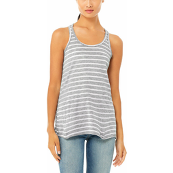 Bella+Canvas Women's 8800 Flowy Racerback Tank - Stripe Athletic Heather/White