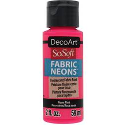 Deco Art SoSoft Fabric Acrylic Paint 2oz-Neon Pink