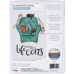 Dimensions counted cross stitch kit 5"x7"-playful cats 14 count