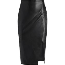 Alice + Olivia Siobhan Front Wrap Midi Skirt - Black