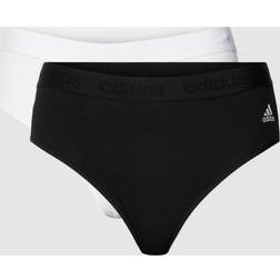 adidas Solid Cotton Bikini Style Brief - Black/White