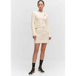 Mango Pocket knit cardigan off white Women Off White