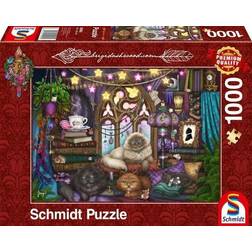 Schmidt Spiele 59990 Brigid Ashwood, Afternoon Tea mit Katzen, Puzzle, 1000 Teile