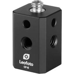 Leofoto CF-8 Tripod multiadapter stolp/block med 1 hane 6,35 mm stud, 4 hona 6,35 mm och uttag 1 x 3/8 tum 6,35 tum kvinnlig accessoar perfekt för magisk arm