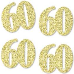 Big Dot of Happiness Gold glitter 60 no-mess real gold glitter cut-out numbers 60th confetti 24 ct