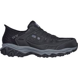 Skechers Men's Slip-ins Work: Cankton Faison Navy/Gray Leather/Textile/Synthetic