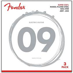 Fender 250L Super 250 Nickel-Plated Steel Electric Guitar Strings 3-Pack