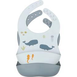 A Little Lovely Company Silicone Bib 2-pack Ocean