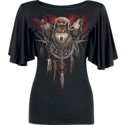 Spiral Cry of The Wolf Frauen T-Shirt Schwarz