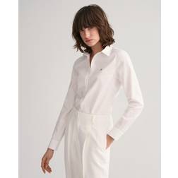 Gant Damen Slim Stretch Oxford-Bluse - Weiß