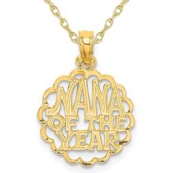 Harmony 14k yellow gold nana of the year charm pendant with chain