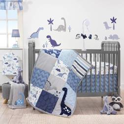 Bedtime Originals Roar Blue/Gray/White Dinosaur 6-Piece Nursery Baby Crib Set