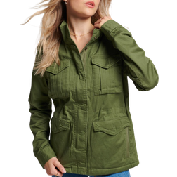 Superdry Women's Classic Rookie Jacket with Teddy Fur - Khaki