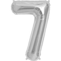 Globos Number Balloons Silver Nr. 7