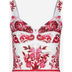 Dolce & Gabbana Bedrucktes Top Majolica Rot