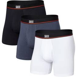 Saxx Mens Non Stop Stretch Cotton Boxer Brief - Black