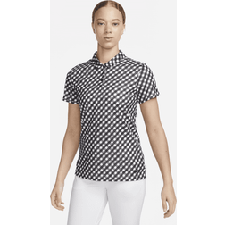 Nike Kortærmet Dri-FIT Victory-golfpolo med print til kvinder sort