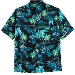 Ks island by kingsize men's big & tall ks island printed rayon short-sleeve