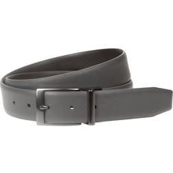 Nike men's pebble feather edge reversible belt dark grey/black