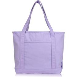 Dalix 20" Solid Color Soft Tote Bag - Lavender