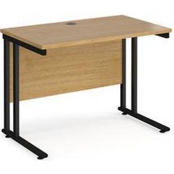 Straight Cantilever Legs Wood Black Maestro Writing Desk