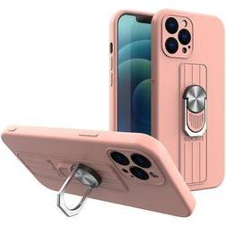 Hurtel Samsung Galaxy A13 5G Silikonskal Rosa med Fingerstöd