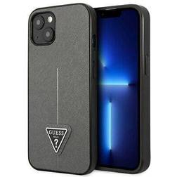 Guess hülle für iphone 14 hülle silber case saffianotriangle logo