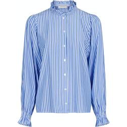 Neo Noir Brianna Stripe Blouse - Blue