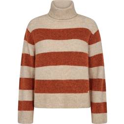 Mos Mosh Aidy Thora stripe rollneck knit burnt ochre