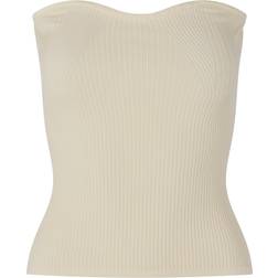 Second Female top Como Knit Strapless dark chalk