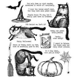 Tim Holtz cling stamps 7"x8.5"-snarky cat halloween