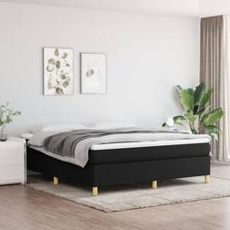 vidaXL Boxspringbett mit Matratze 180x200 cm Schwarz Rahmenbett