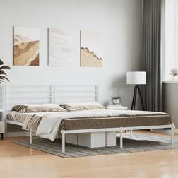 vidaXL Metal Bed Frame with Headboard 200 x 200 cm