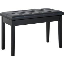 Homcom PU Leather Piano Bench with Storage Makeup Dressing Stool Black