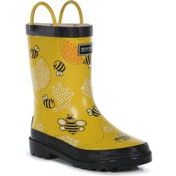 Regatta Kids Comfortable Minnow Printed Wellies Maize Yellow Bee