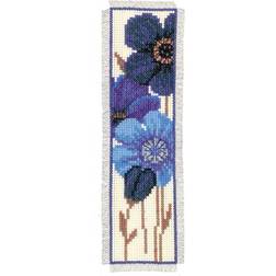 Vervaco Vervaco Blue Flowers Cross Stitch Bookmark Kit