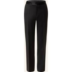 HUGO BOSS Regular Fit Tuxedo Trousers In Virgin Wool Serge - Black