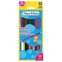 Paper Mate Kids Colouring Twin Tip Wood Pencils 12-Blister 24 colours Bestillingsvare, 8-9 dages levering