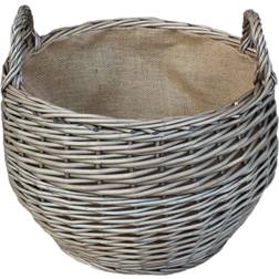 RED HAMPER Antique Wash Stumpy Wicker Basket