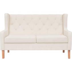 vidaXL 2-Sitzer Stoff Cremeweiß Sofa