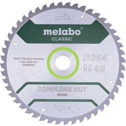 Metabo cordless cut wood classic 628690000 Rundsavblad 254 x 30 mm Antal tænder per tomme 48 1 stk